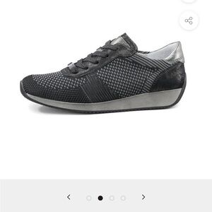 Ara Lilly Women's Black Knit Lace-Up Sneakers